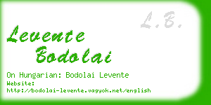 levente bodolai business card